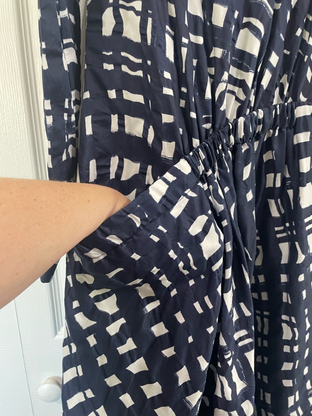 RACHEL COMEY Cotton Navy and White Tranch Dress Women's Size 6 - Picture 6 of 12